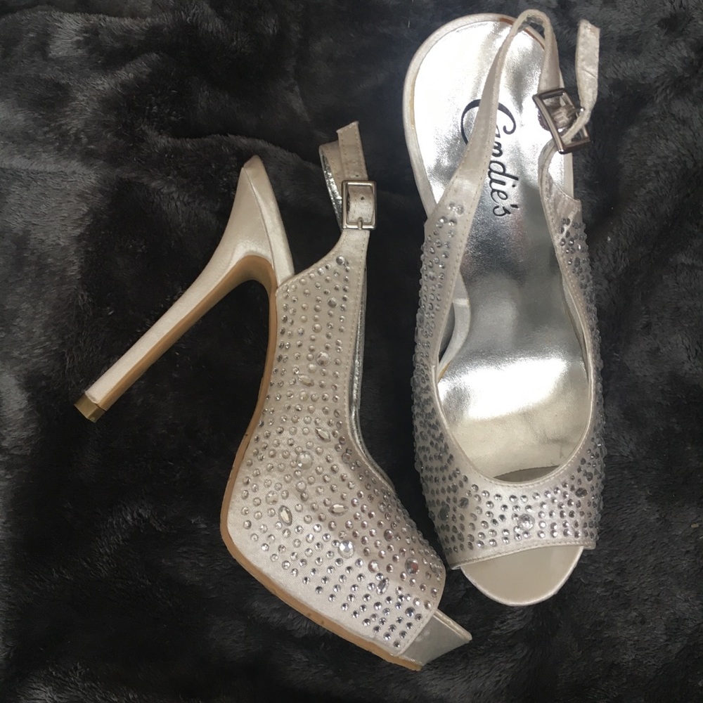 Jeweled platform heels